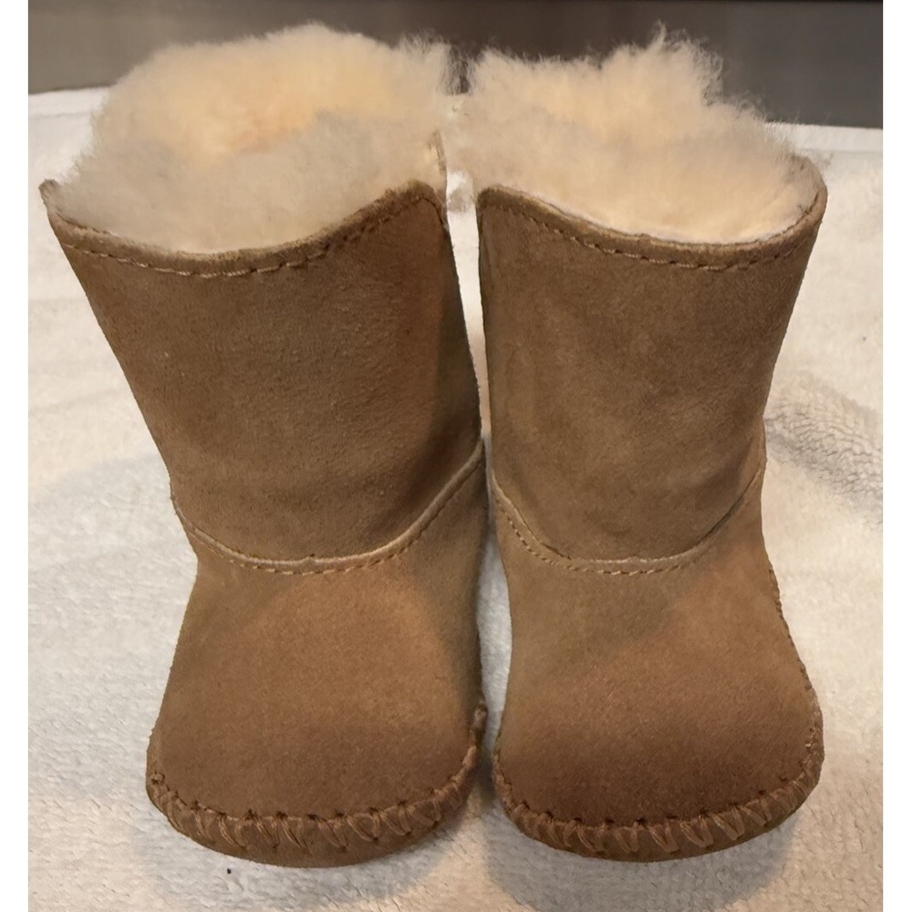 UGG KEELAN Suede Sherpa Lined Boots Infant Baby Size 0/1 Unisex Brown‎ Bootie